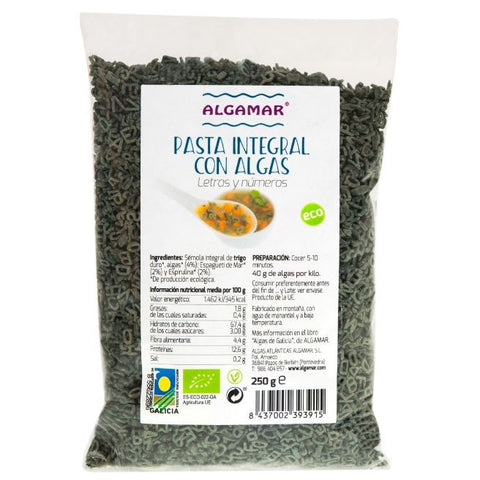 Comprar online PASTA INTEGRAL CON ALGAS - LETRAS Y NUMEROS de ALGAMAR. Imagen 1