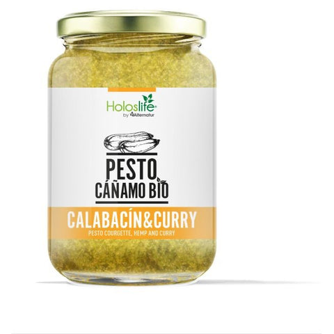 Comprar online PESTO CON CALABACIN, CAÑAMO Y CURRY BIO 135 gr de HOLOSLIFE. Imagen 1
