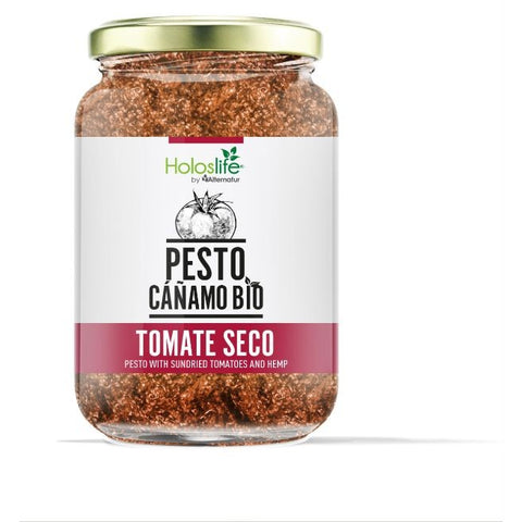 Comprar online PESTO CON TOMATE SECO Y CAÑAMO BIO 140 gr de HOLOSLIFE. Imagen 1