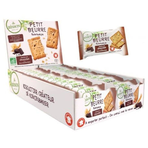 Comprar online PETIT BEURRE PEPITAS DE CHOCOLATE POCKET 28 x 30 g de BISSON. Imagen 1