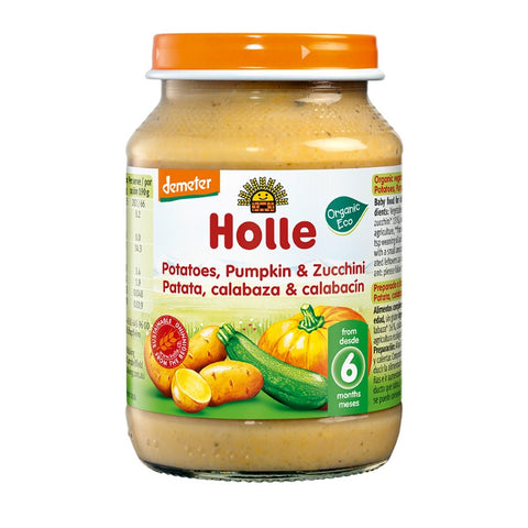 Comprar online POTITO CALABACIN CALABAZA Y PATATA +6 MESES 190g de HOLLE. Imagen 1