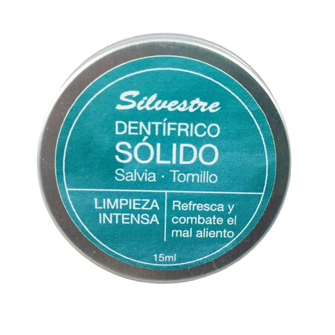 Comprar online DENTIFRICO SOLIDO SALVIA TOMILLO 15ML VERDE de SILVESTRE. Imagen 1
