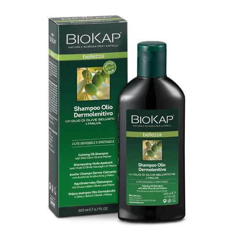 Comprar online CHAMPU DERMO CALMANTE WITH WILD OLIVE OIL AND MALL de BIOKAP. Imagen 1