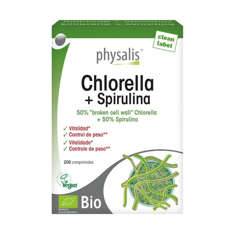 Comprar online CHLORELLA + SPIRULINA 200 COMPRIMIDOS de PHYSALIS. Imagen 1