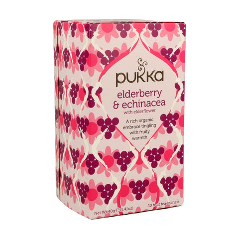 Comprar online INFUSION SAUCO EQUINACEA FLOR SAUCO 20 bl BIO de PUKKA. Imagen 1
