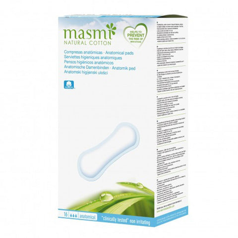 Comprar online COMPRESAS ANATOMICAS MASMI NATURAL COTTON 16U de MASMI. Imagen 1
