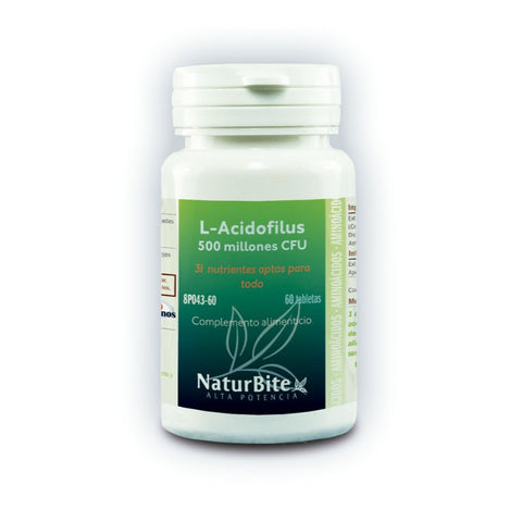 Comprar online L-ACIDOPHILUS 500 millones UFC 60 Tabs de NATURBITE. Imagen 1