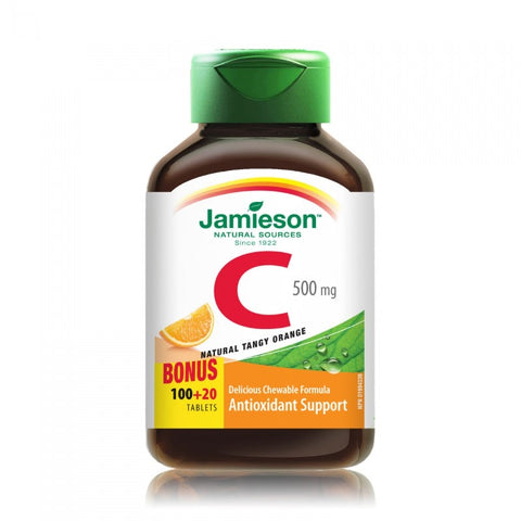 Comprar online VITAMINA C 500MG NARANJA MASTICABLE 100+20 Tableta de JAMIESON. Imagen 1