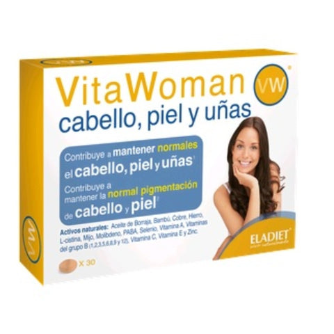 Comprar online VITAWOMAN CABELLO PIEL Y UÑAS 30 Comp de ELADIET. Imagen 1