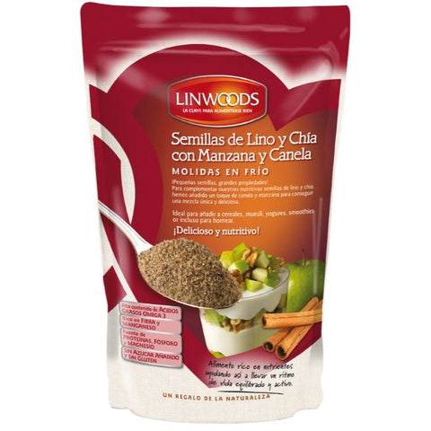 Comprar online SEMILLAS DE LINO ECO CON CHIA MANZANA Y CANELA MOL de LINWOODS. Imagen 1