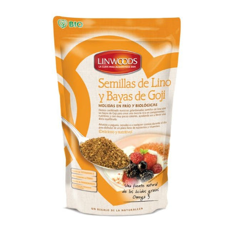 Comprar online SEMILLAS DE LINO Y BAYAS GOJI MOLIDAS BIO 200 gr de LINWOODS. Imagen 1