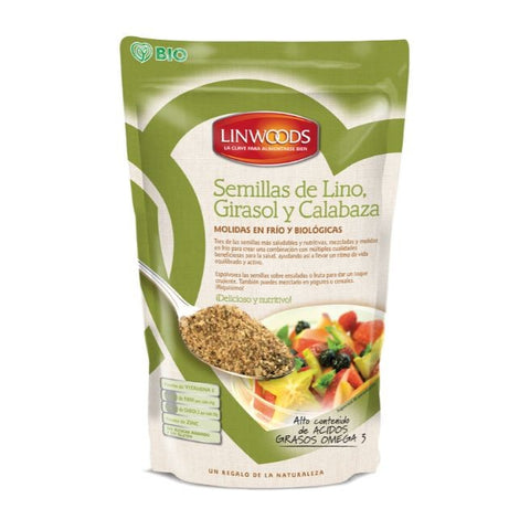 Comprar online SEMILLAS LINO-GIRA-CALABAZA LINWOODS BIO 200 gr de LINWOODS. Imagen 1