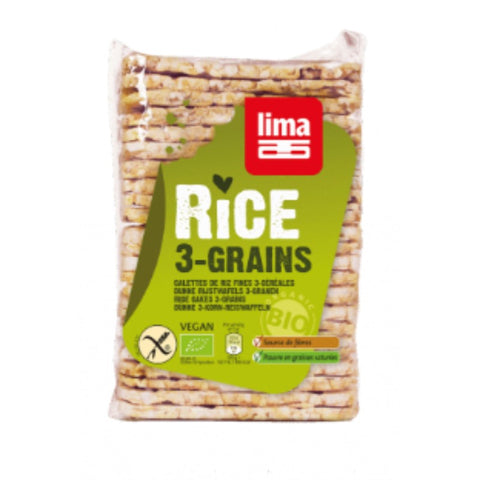 Comprar online TORTAS FINAS ARROZ 3 CEREALES 130G BIO de LIMA. Imagen 1