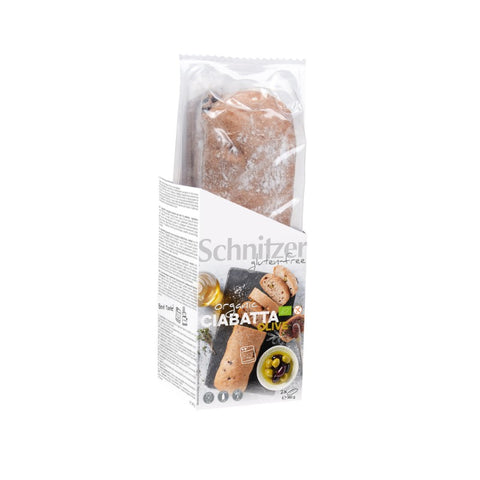 Comprar online PAN CIABATTA ACEITUNAS S/G SCHNITZER 360 G de SCHNITZER. Imagen 1
