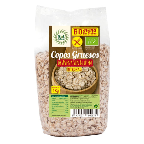 Comprar online COPOS AVENA GRUESO S/G FAMILIAR BIO 1 Kg de SOLNATURAL. Imagen 1