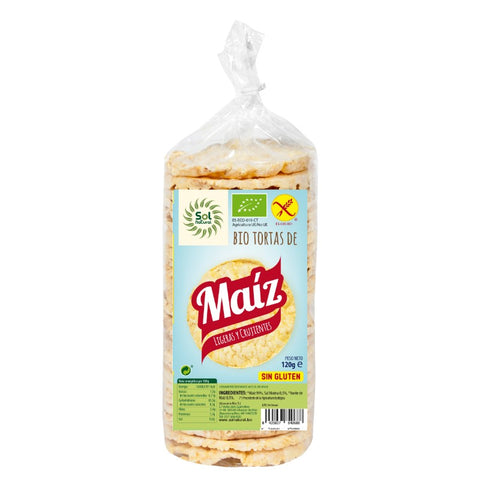 Comprar online TORTAS DE MAIZ BIO SIN GLUTEN 120 g de SOLNATURAL. Imagen 1