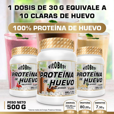 Comprar online PROTEINA DE HUEVO CHOCOLATE 500 gr de VIT.O.BEST. Imagen 1