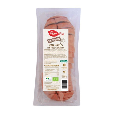 Comprar online PAN PAYES CON TRIGO SARRACENO S/GLUTEN BIO 250 GRA de EL GRANERO INTEGRAL. Imagen 1