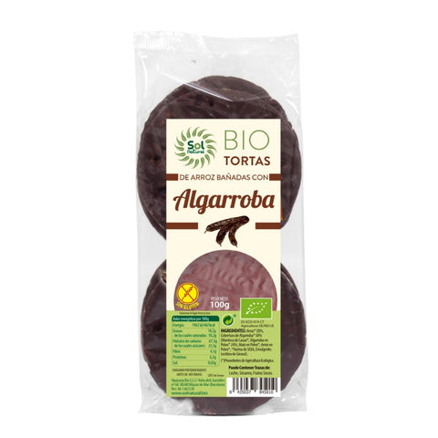 Comprar online TORTAS DE ARROZ CON ALGARROBA BIO 100 g de SOLNATURAL. Imagen 1