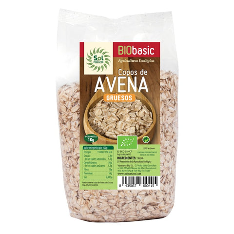 Comprar online COPOS DE AVENA GRUESOS FAMILIAR BIO 1 Kg de SOLNATURAL. Imagen 1