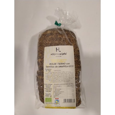 Comprar online MOLDE DE TRIGO CON AMAPOLA REBANADO ECO 450 gr de HORNO DE LEÑA. Imagen 1