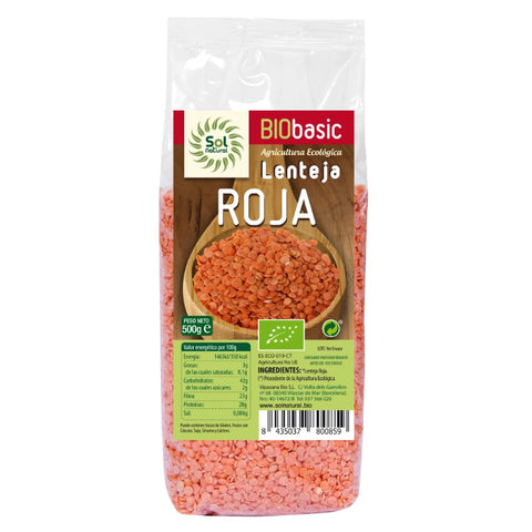 Comprar online LENTEJA ROJA BIO 500 g de SOLNATURAL. Imagen 1