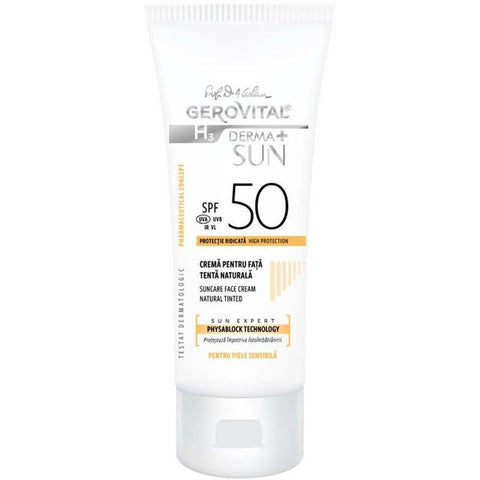 Comprar online CREMA SOLAR FACIAL FPS50 TONO NATURAL 50 ml de GEROVITAL H3. Imagen 1