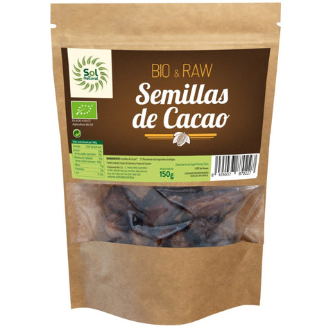 Comprar online CACAO EN SEMILLAS CRUDAS RAW BIO 150 g de SOLNATURAL. Imagen 1