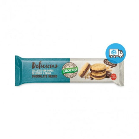 Comprar online GALLETA DELICIOSAS RELLENA CHOCO NEGRO BIOCOP 150G de BIOCOP. Imagen 1