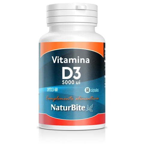 Comprar online VITAMINA D3 5000 UI 125 mcg 60 Vcaps de NATURBITE. Imagen 1