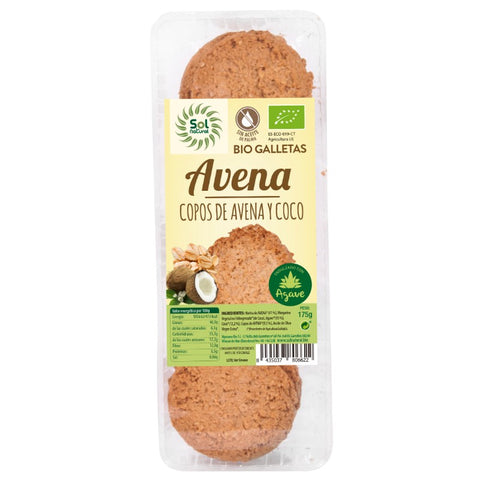 Comprar online GALLETAS DE AVENA COCO Y AGAVE BIO 175 g de SOLNATURAL. Imagen 1