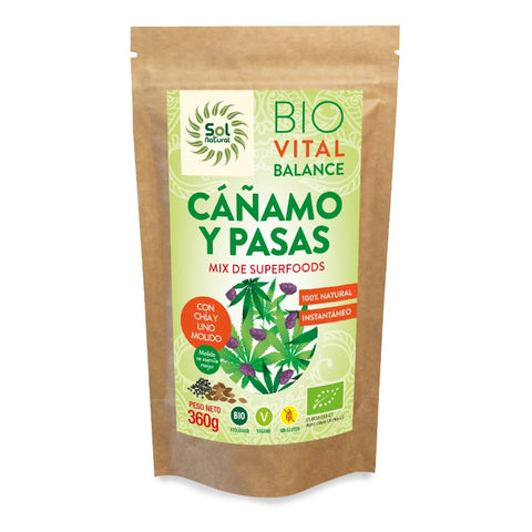 Comprar online VITAL BALANCE CAðAMO Y PASAS BIO 360 g de SOLNATURAL. Imagen 1