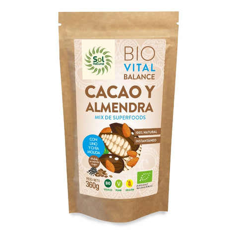 Comprar online VITAL BALANCE CACAO Y ALMENDRAS BIO 360 g de SOLNATURAL. Imagen 1