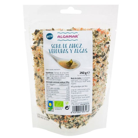 Comprar online SOPA DE ARROZ, VERDURAS Y ALGAS 500 G de ALGAMAR. Imagen 1
