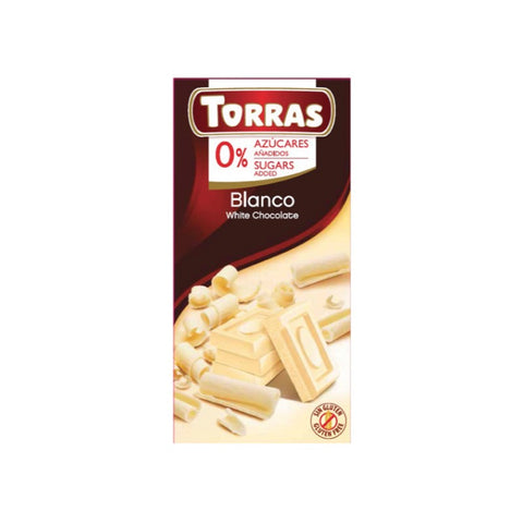 Comprar online CHOCOLATE BLANCO SIN AZUCAR 75 gr de TORRAS. Imagen 1