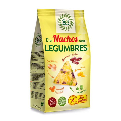 Comprar online NACHOS CON LEGUMBRES SIN GLUTEN BIO 80 g de SOLNATURAL. Imagen 1