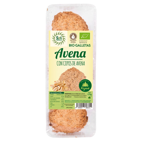 Comprar online GALLETAS DE AVENA Y AGAVE BIO 175 g de SOLNATURAL. Imagen 1