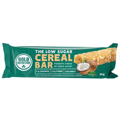 Comprar online LOW SUGAR CEREAL BAR COCO 30G 16 UN de GOLD NUTRION. Imagen 1