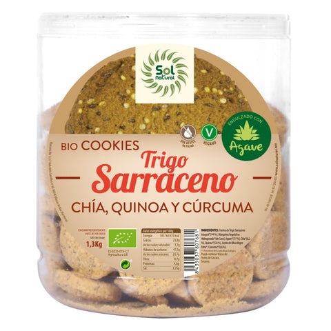 Comprar online GALLETAS SARRACENO CHIA-QUINOA-CURCUMA 1300 g de SOLNATURAL. Imagen 1