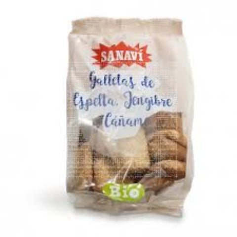 Comprar online GALLETAS DE ESPELTA JENGIBRE Y CAÑAMO 200 G de SANAVI. Imagen 1