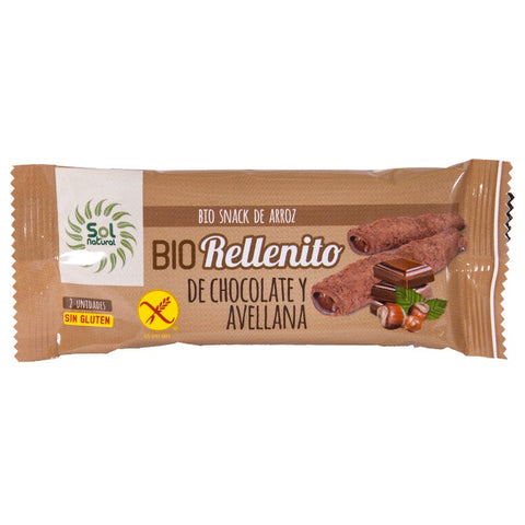 Comprar online RELLENITO DE CHOCO Y AVELLANAS BIO S/G 24x25 g de SOLNATURAL. Imagen 1
