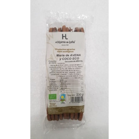 Comprar online MARIA DE AVENA Y COCO C/AGAVE RULO 200 gr de HORNO DE LEÑA. Imagen 1