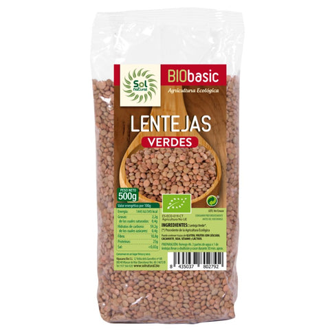 Comprar online LENTEJAS VERDES BIO 500 g de SOLNATURAL. Imagen 1