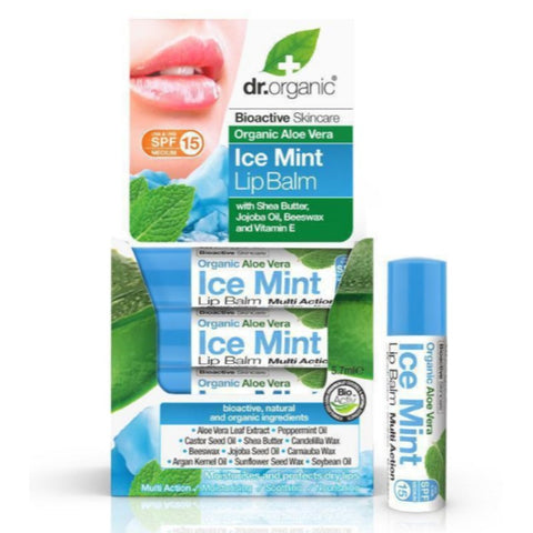 Comprar online BALSAMO LABIAL DE ALOE VERA Y MENTA FRESCA 5,7 ml de DR ORGANIC. Imagen 1