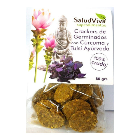 Comprar online CRACKER DE GERMINADOS CON CURCUMA Y TULSI  80 GRS. de SALUD VIVA. Imagen 1