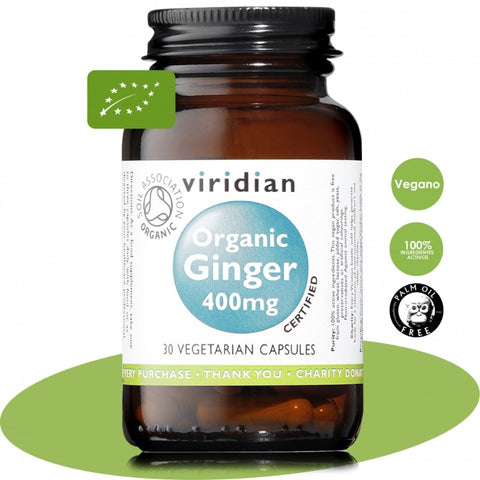 Comprar online JENJIBRE RAIZ BIO 400 mg 30 Vcaps de VIRIDIAN. Imagen 1