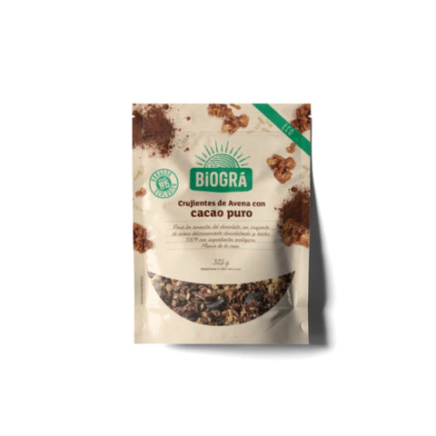 Comprar online CRUJIENTE DE AVENA CON CACAO PURO 325GR de BIOGRÁ (SORRIBAS). Imagen 1
