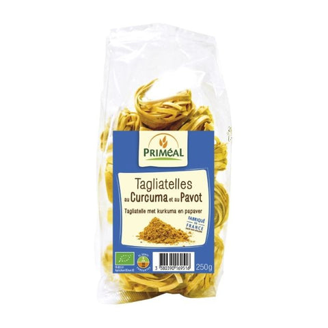 Comprar online TAGLIATELLES CON CURCUMA Y SEMILLAS DE AMAPOLA 250 de PRIMEAL. Imagen 1