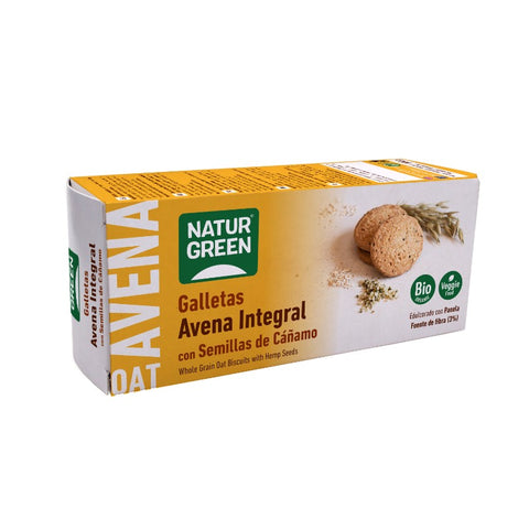 Comprar online GALLETA DE AVENA INTEGRAL CON CÁÑAMO BIO 140 G de NATURGREEN. Imagen 1
