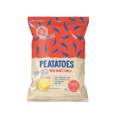 Comprar online PEATATOES PROTEIN CHIPS THAI SWEET CHILI 40 G CAJA de GOLD NUTRION. Imagen 1